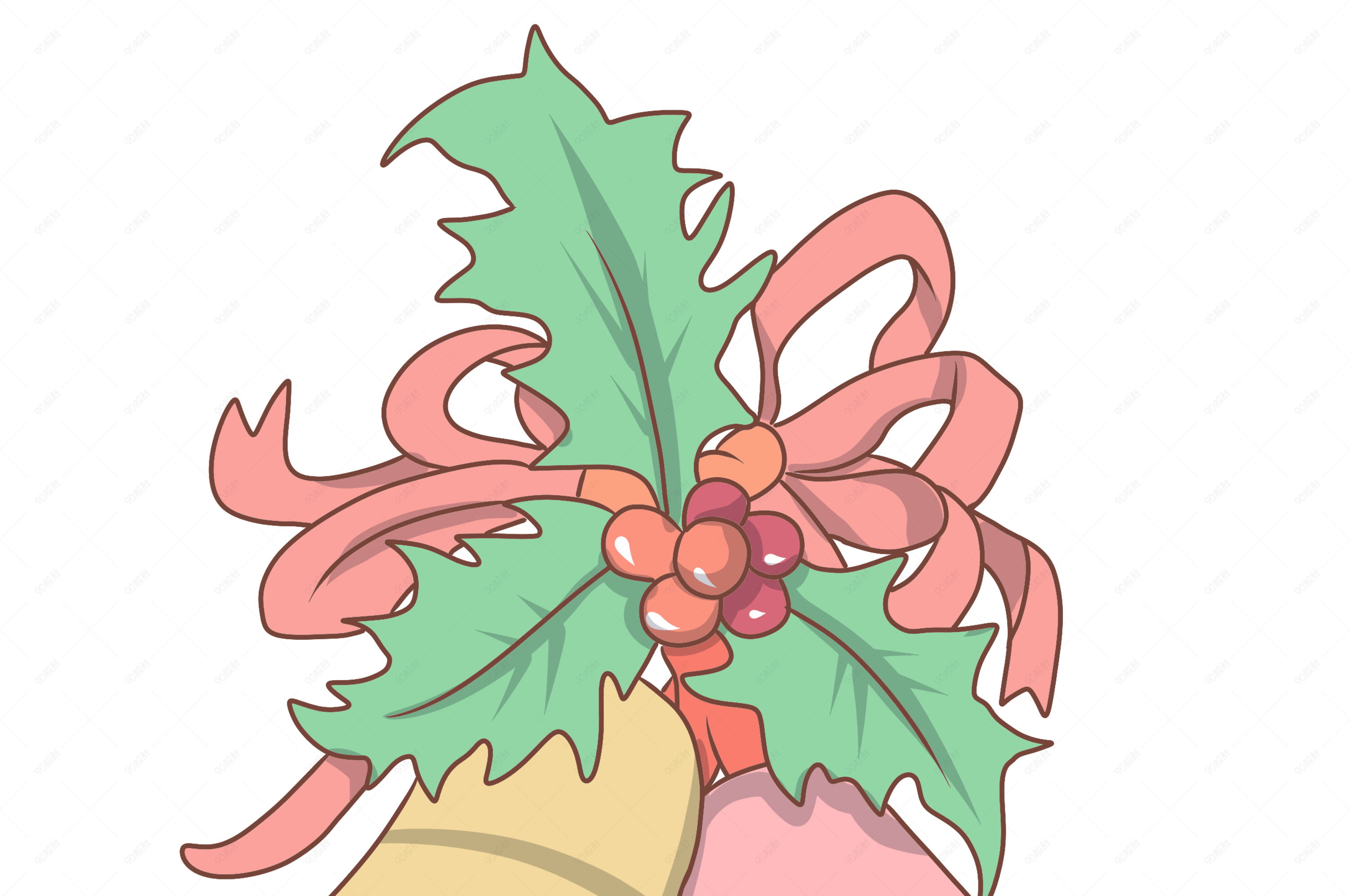 圣诞铃铛手绘插画