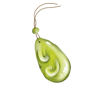 佩戴物件玉坠插画