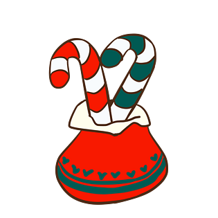 圣诞彩色糖果插画