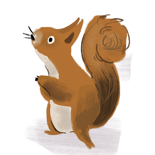 卡通手绘童话里的小松鼠