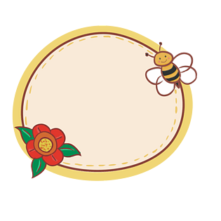 卡通花朵蜜蜂边框插画