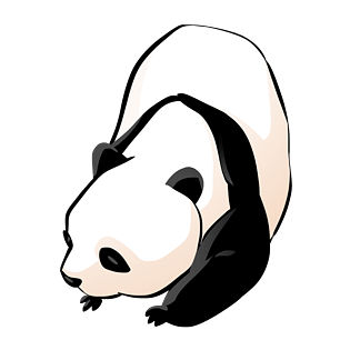 卡通吃惊熊猫装饰pngpsd2000*2000野生动物大象插画pngpsd2000*2000