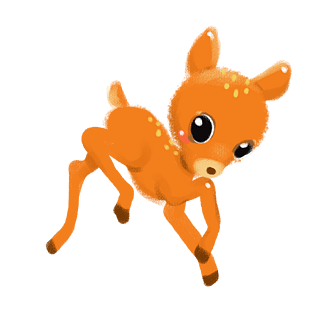 梅花小鹿手绘插画