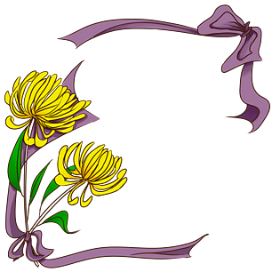 菊花彩带装饰边框插画