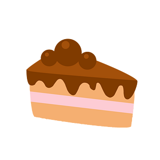 卡通手绘巧克力草莓夹心小蛋糕免抠png