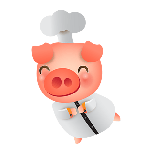 卡通可爱厨师猪猪插画