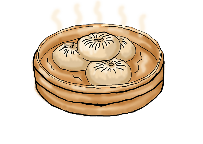 冒热气的食物包子