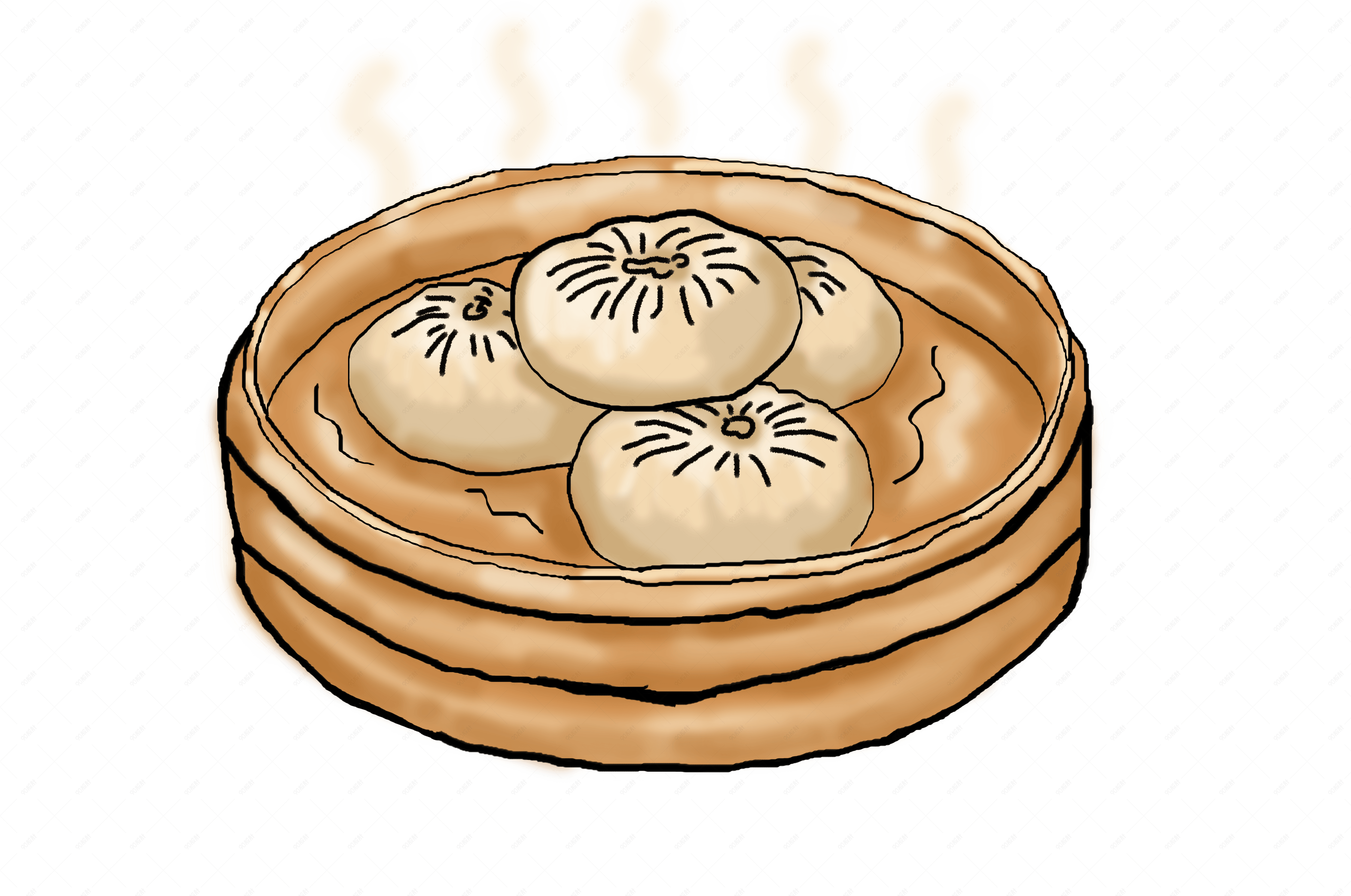 冒热气的食物包子