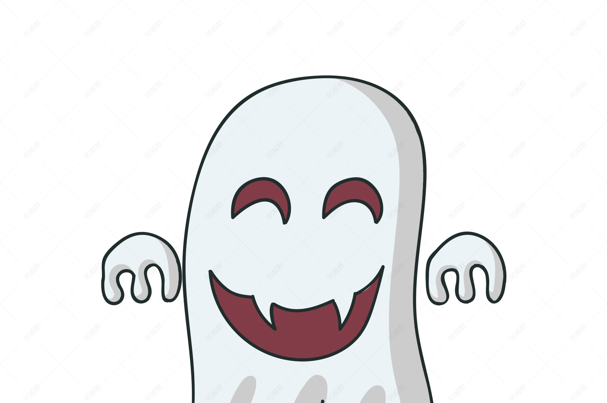 卡通恐怖万圣节幽灵素材