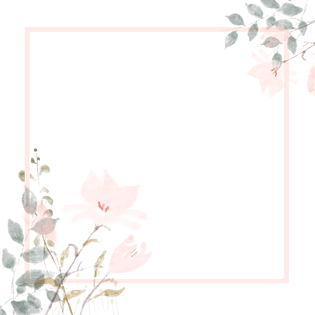 古风边框水墨花朵