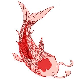 pngpsd2000*2000中国风鲤鱼跃龙门插画鱼装饰元素龙门鱼跃龙门跳龙门