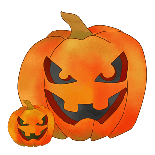 南瓜灯万圣节手绘插画