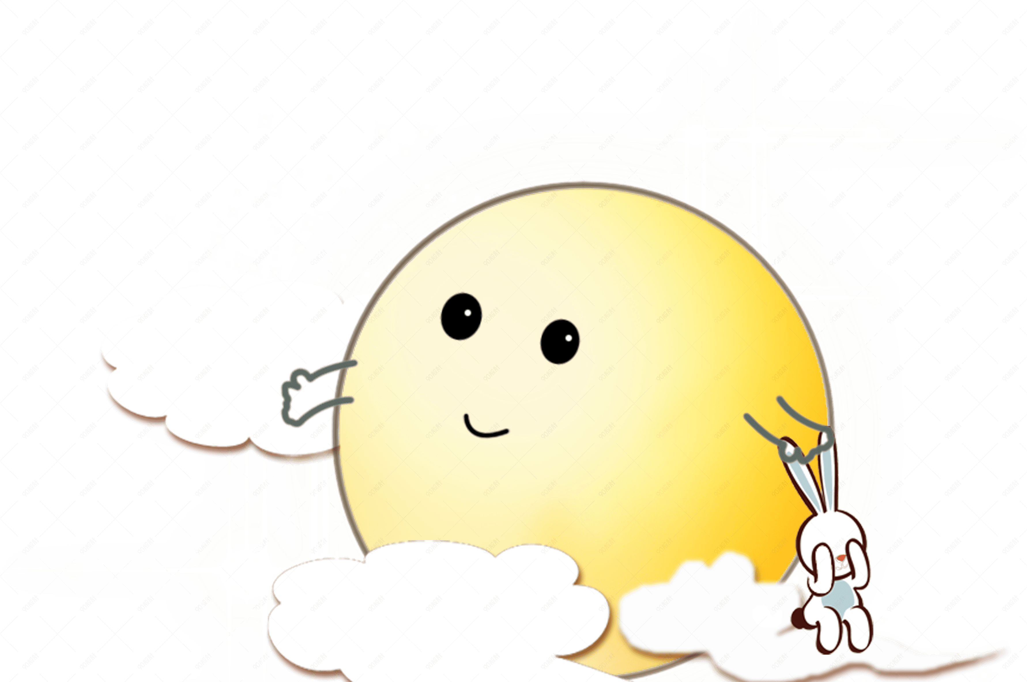 月球月亮兔子云朵