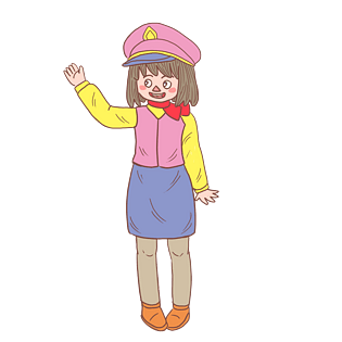 冬季冬日制服小妹卡通手绘