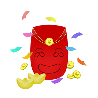 双十一主题红包手绘插画