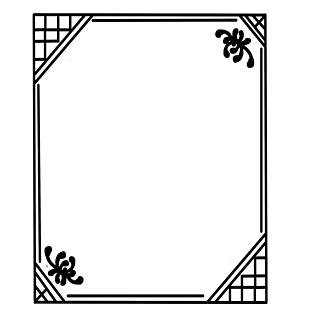 pngpngpsd2000*2000古风黑白扇子传统复古花纹边框花纹免扣装饰元素猫