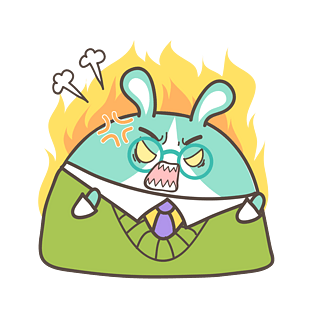 可爱卡通生气的萌萌哒兔子