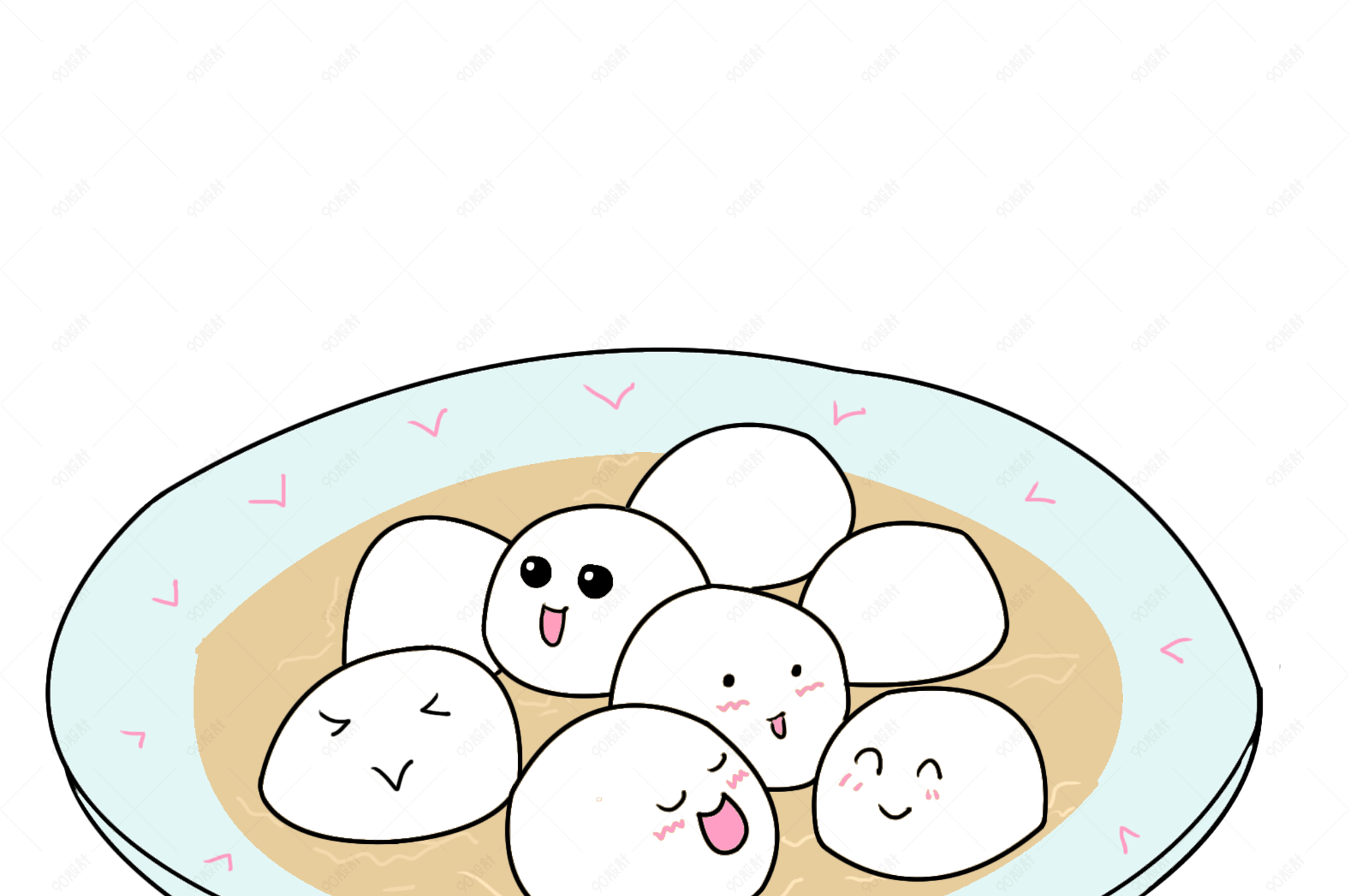 正月十五元宵佳节汤圆插画