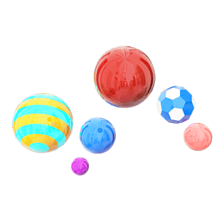 卡通c4d双十一电商装饰悬浮彩球