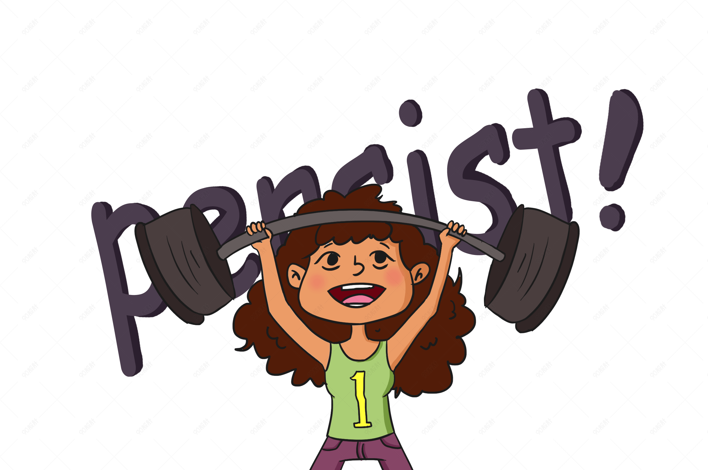 健身会所举重项目插画【免抠元素png】-90设计网