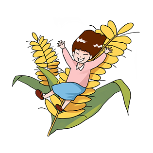 麦田丰收手绘卡通