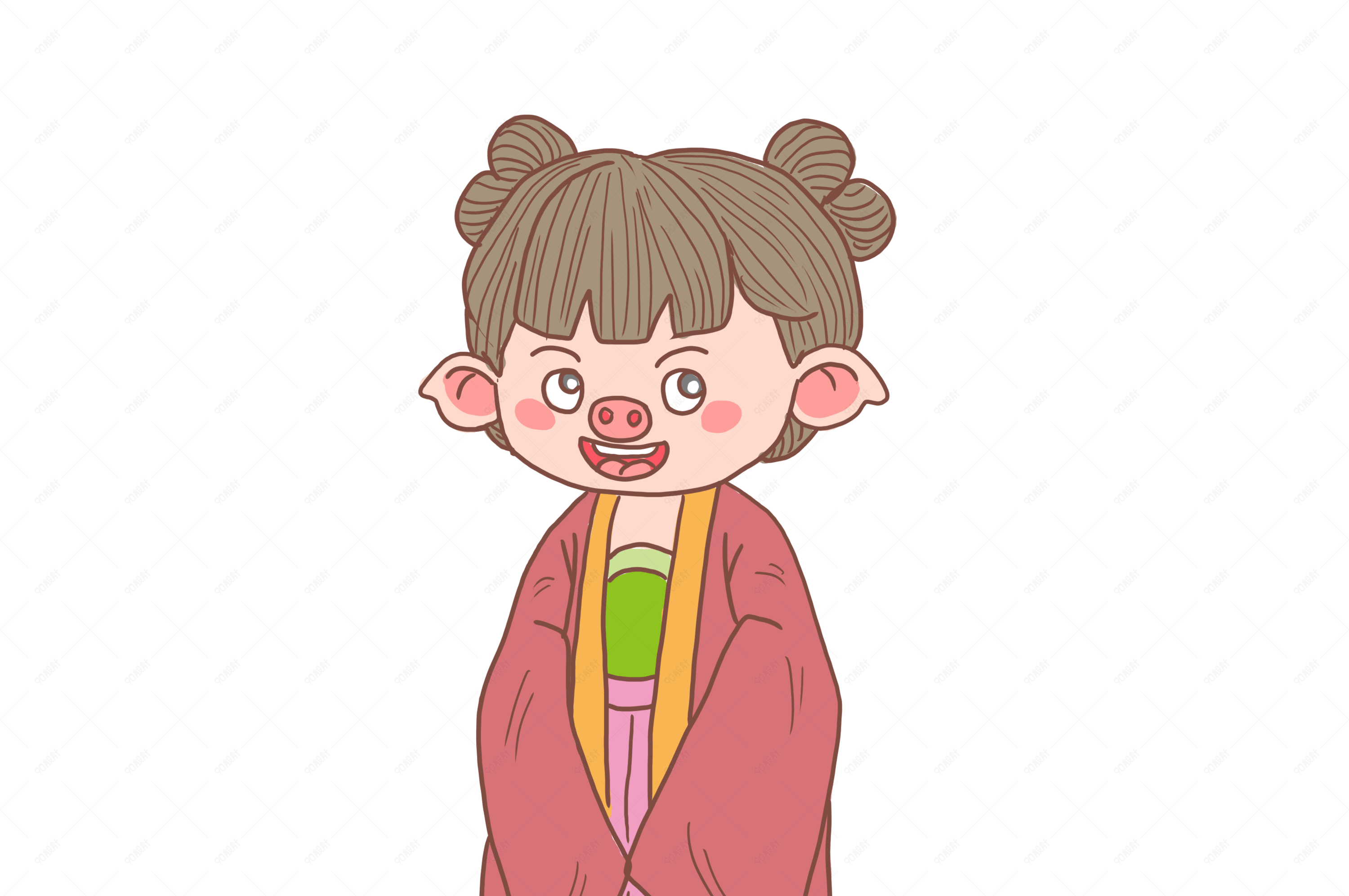 猪年2019年卡通手绘古代婢女