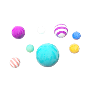 卡通c4d双十一电商装饰悬浮彩球