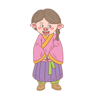 猪年2019年卡通手绘古代仆女