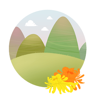 卡通插画装饰树叶菊花植物花朵元素pngpsd2000*2000插画装饰花朵植物