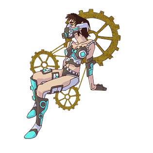 蒸汽朋克机械战警少年png