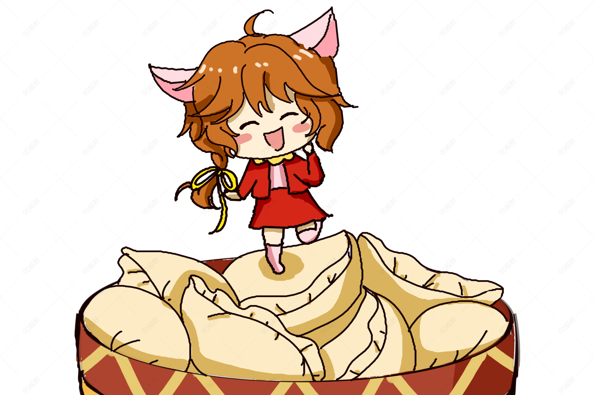 立冬吃饺子卡通插画