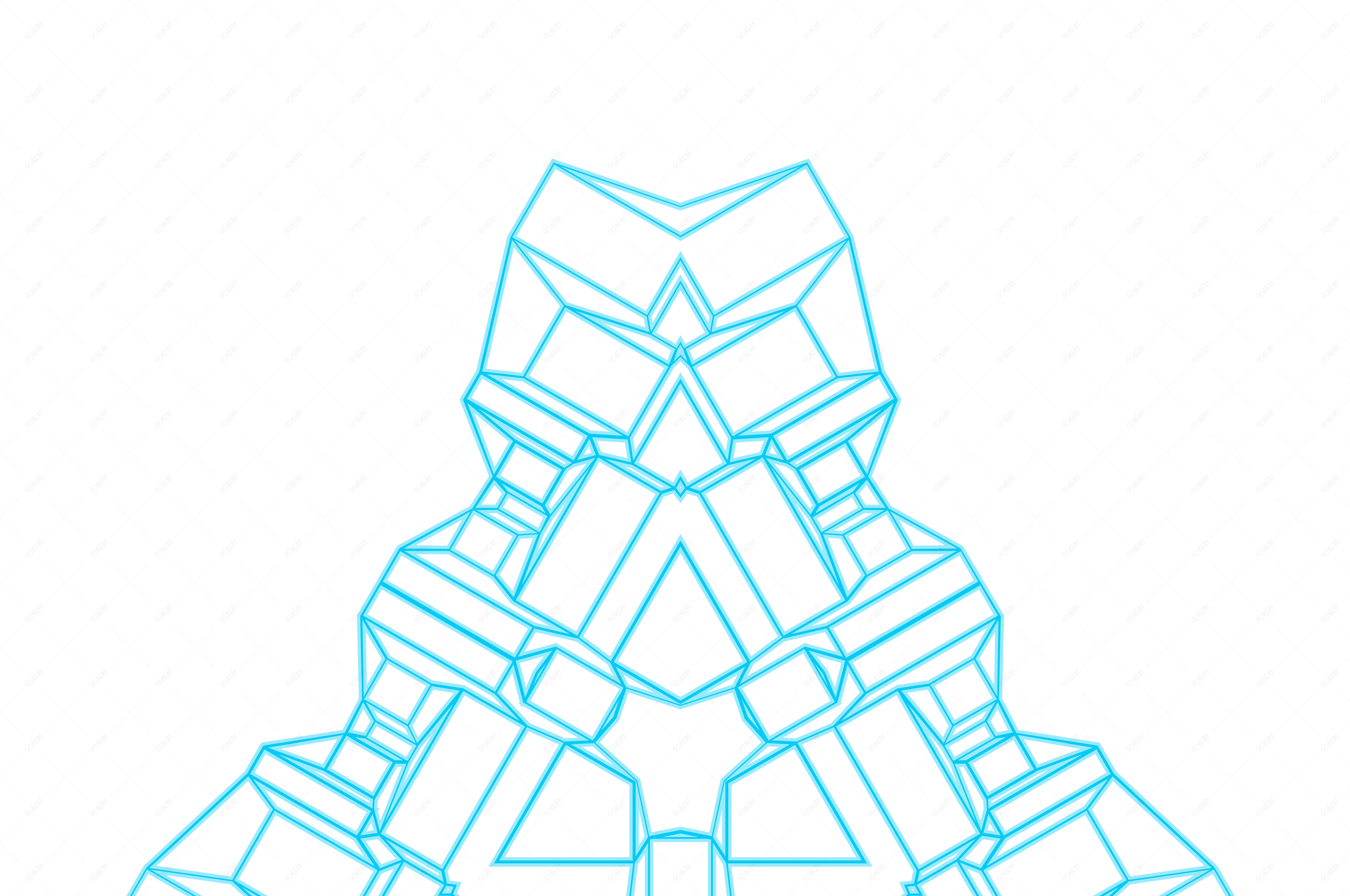 科技感线条组合图形形状立体图案