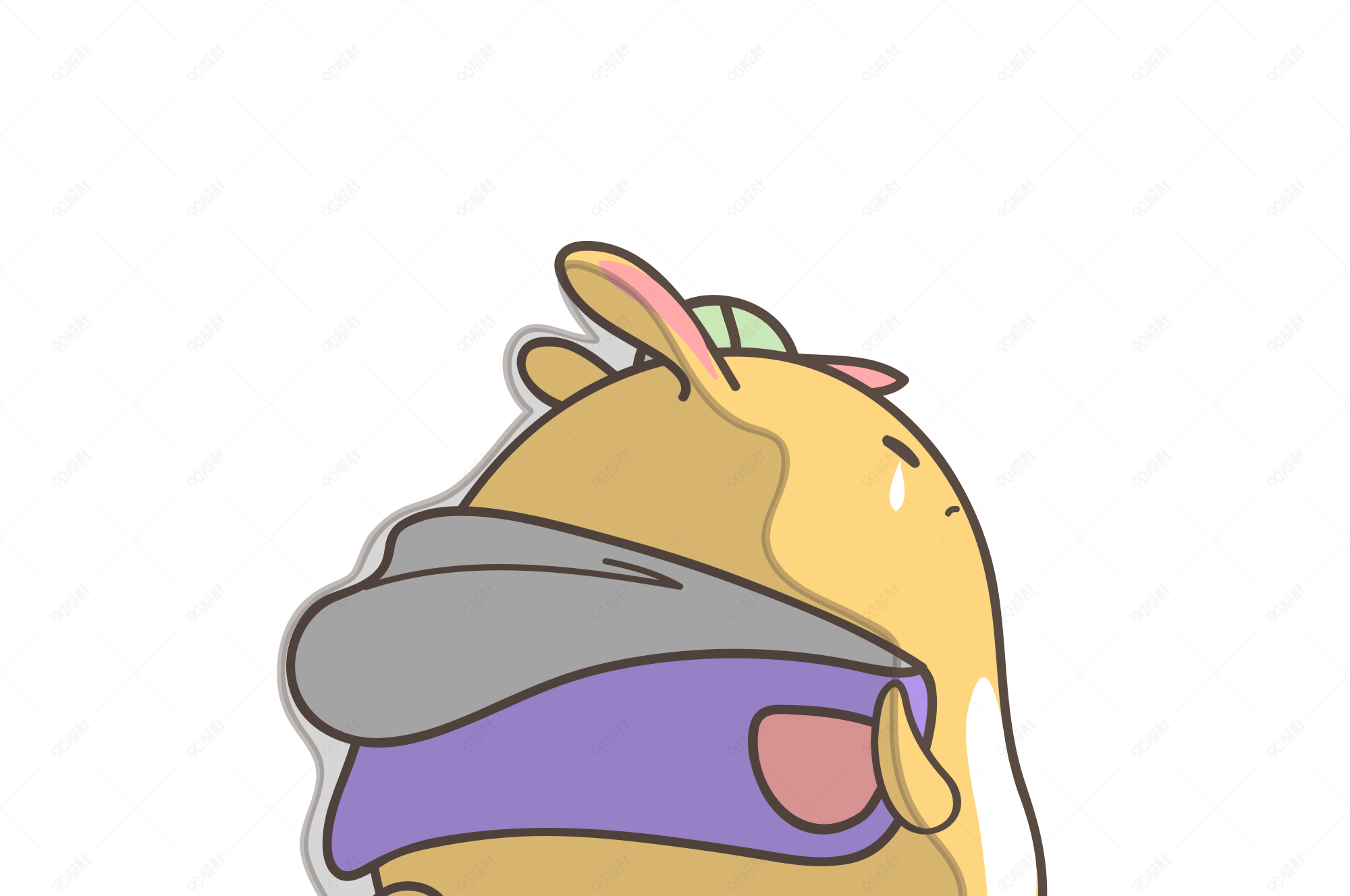 可爱卡通哭泣伤心的萌萌哒兔子