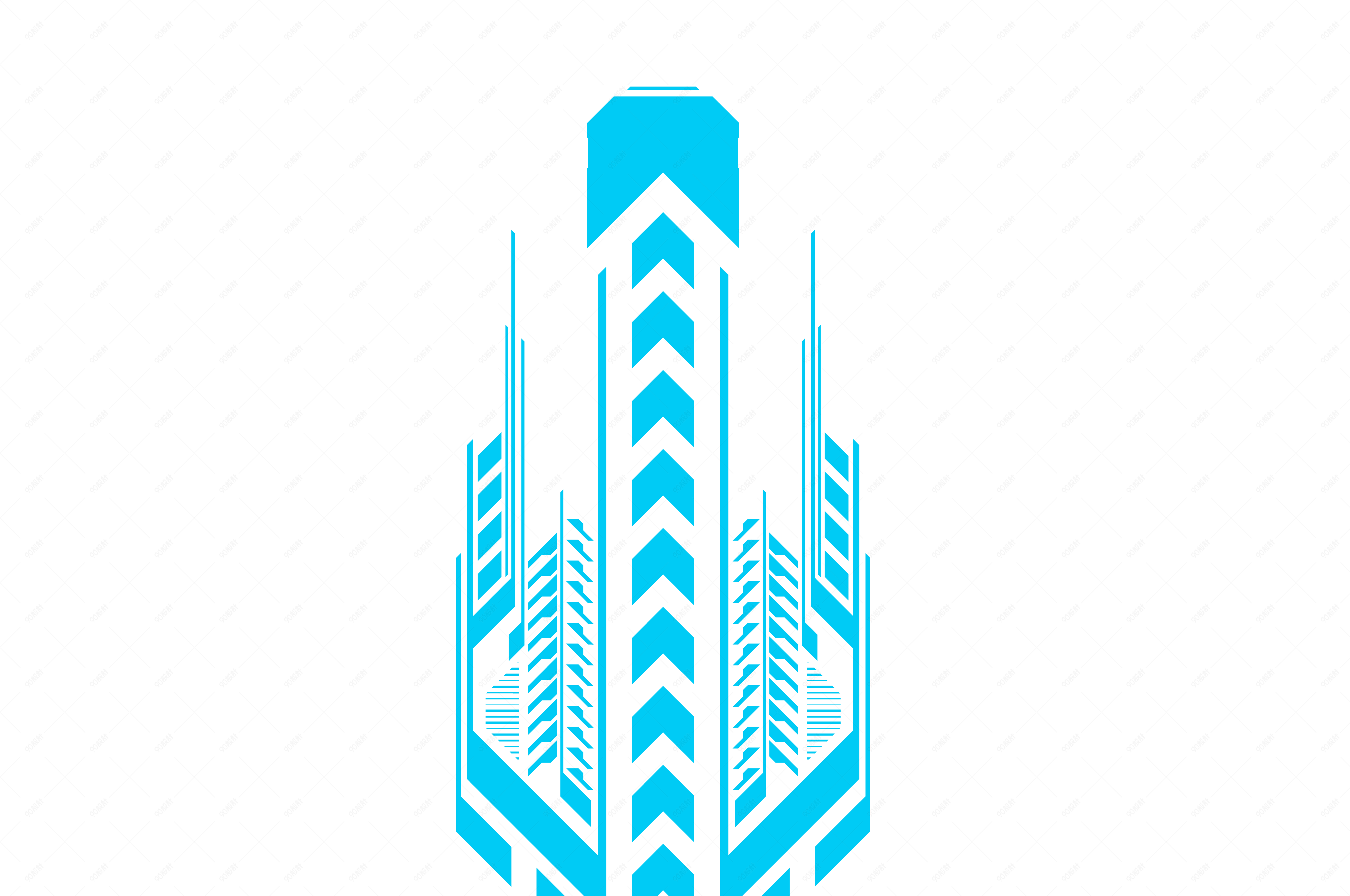 科技感几何图案飞机形状装饰效果图形