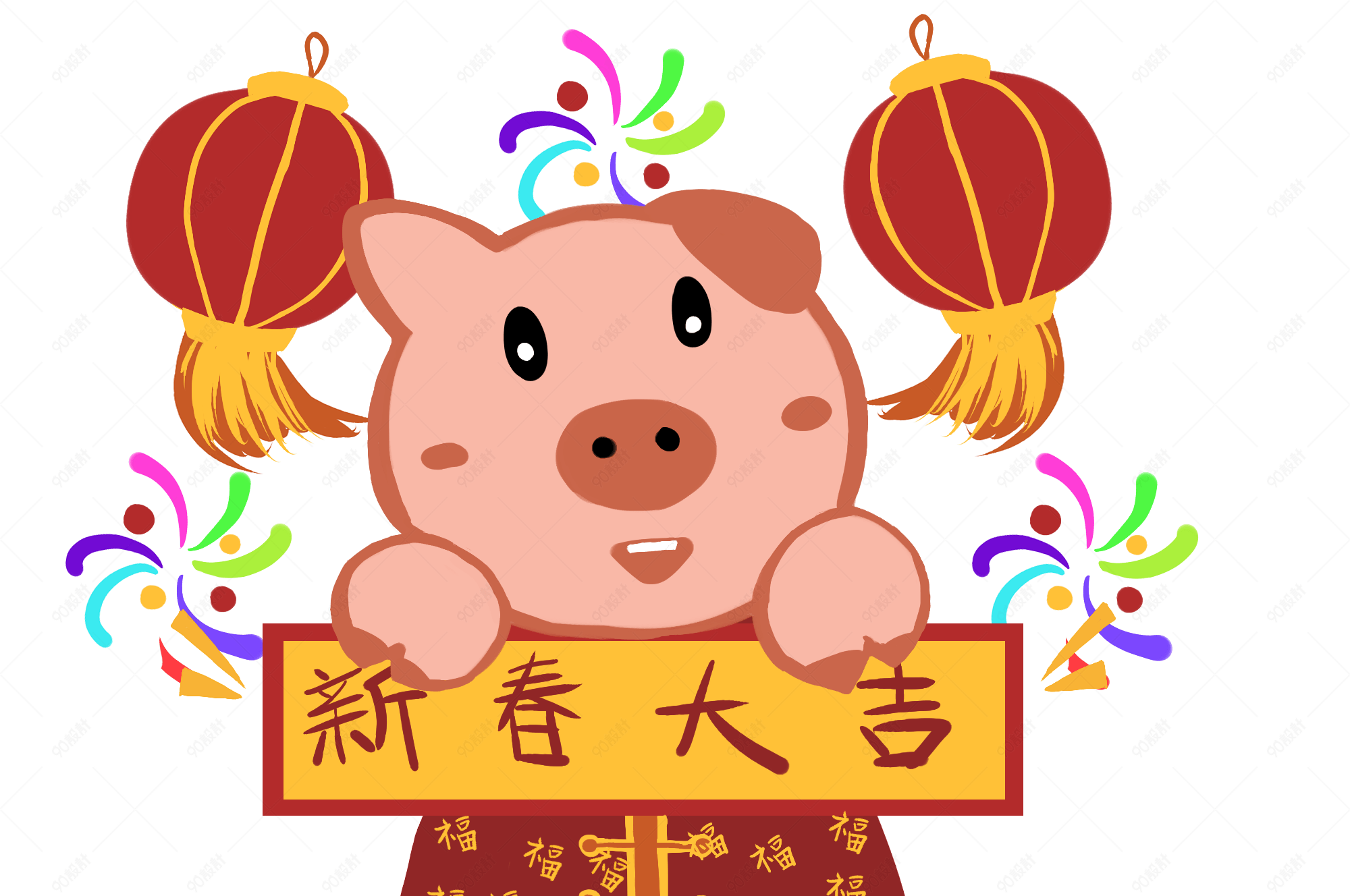春节喜庆的小猪新春大吉