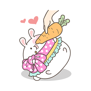 可爱卡通吃胡萝卜的萌萌哒兔子