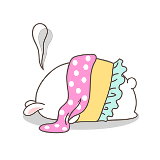 可爱卡通郁闷叹气的萌萌哒兔子