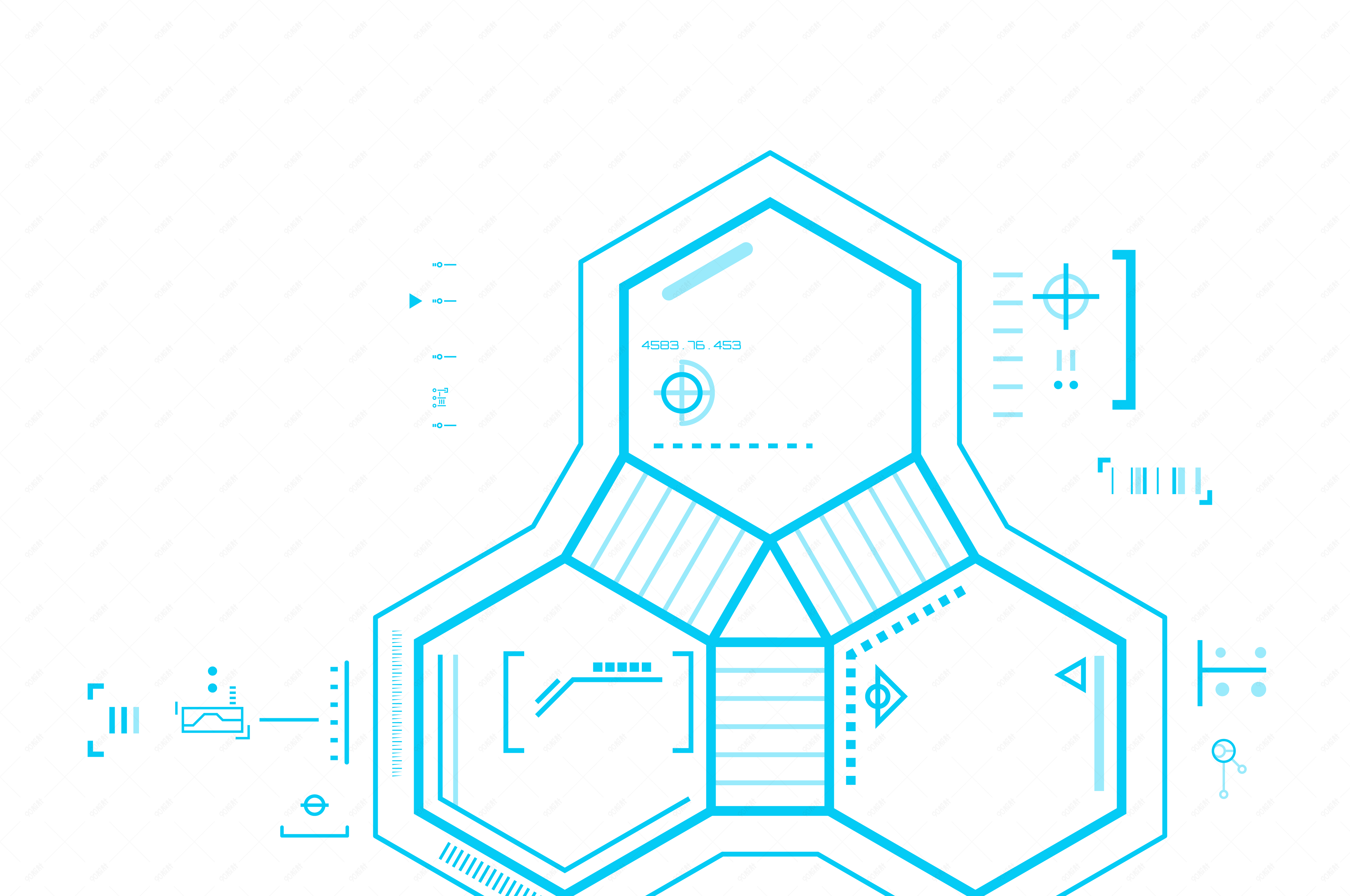 科技感几何图形点线面点缀线条图案
