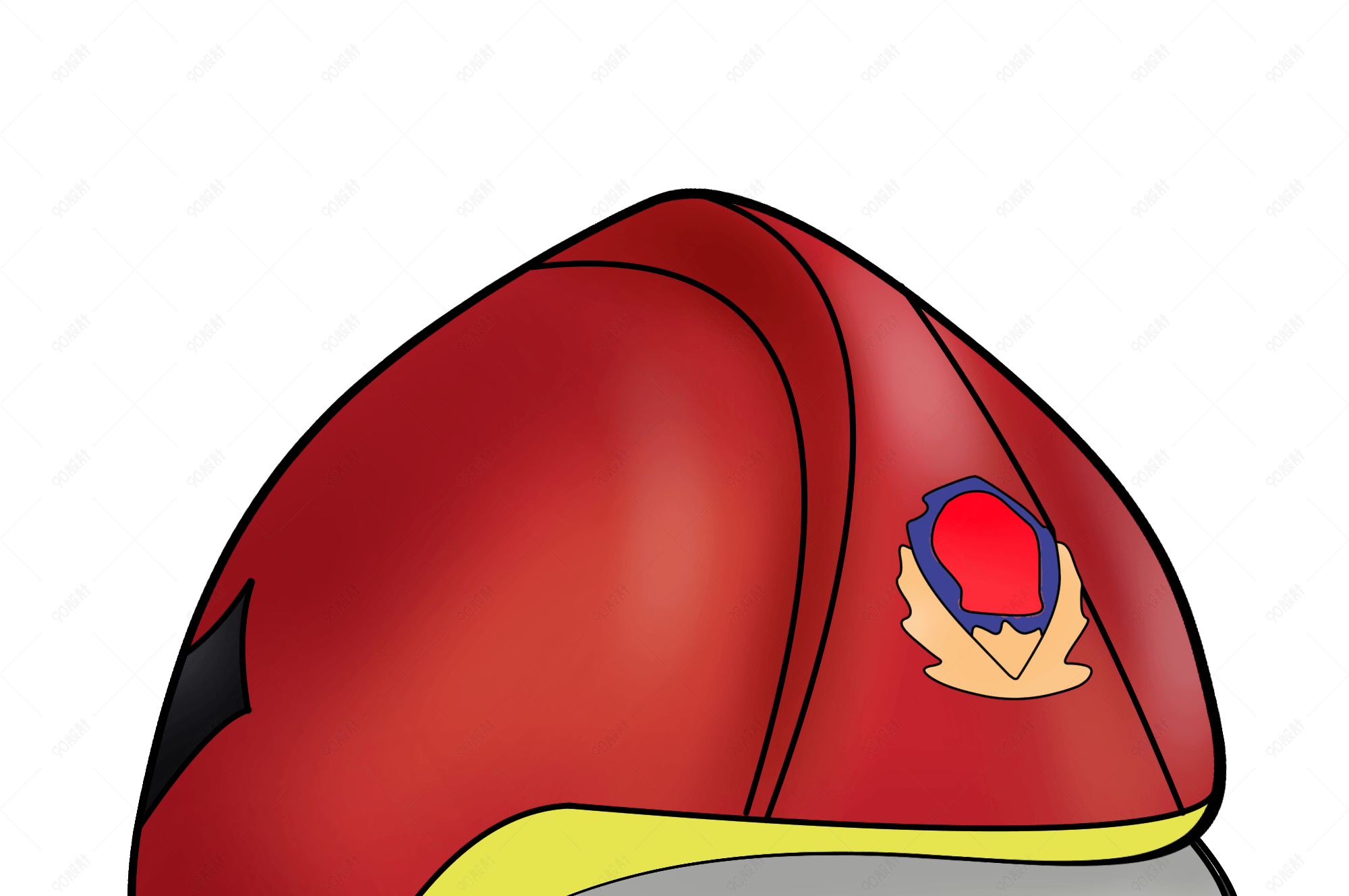 卡通手绘消防火警119安全帽