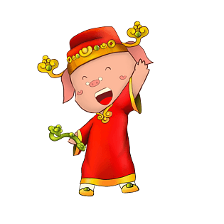 手绘猪年财神猪卡通形象如意吉祥表情包