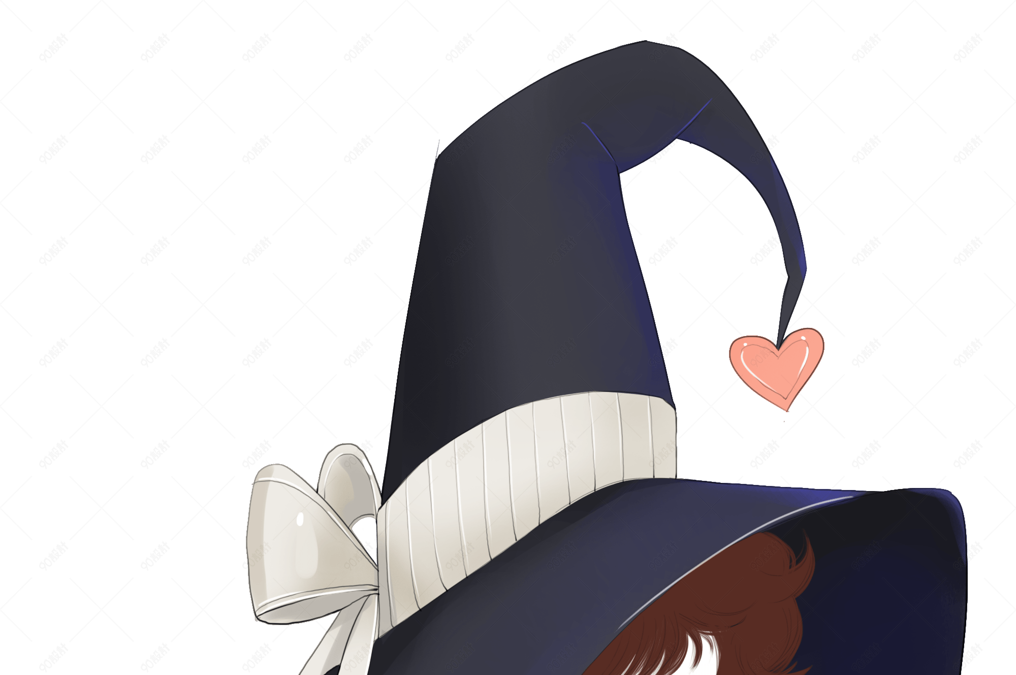 万圣节超大帽子小女巫插画