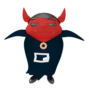 万圣节c4d卡通红色小恶魔