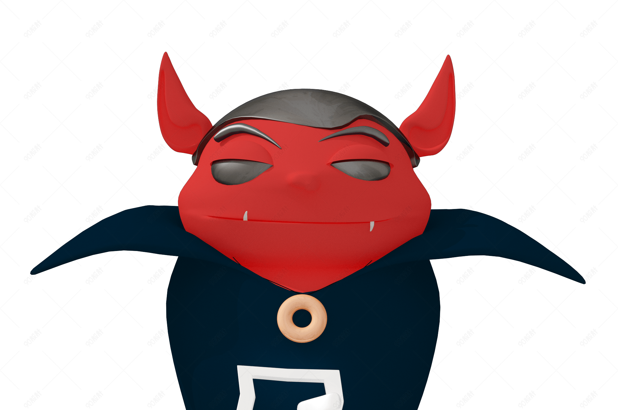 万圣节c4d卡通红色小恶魔