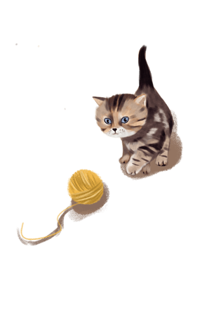 手绘可爱猫咪矢量睡觉小猫卡通小猫小猫图案字体云小猫玩球小猫图案