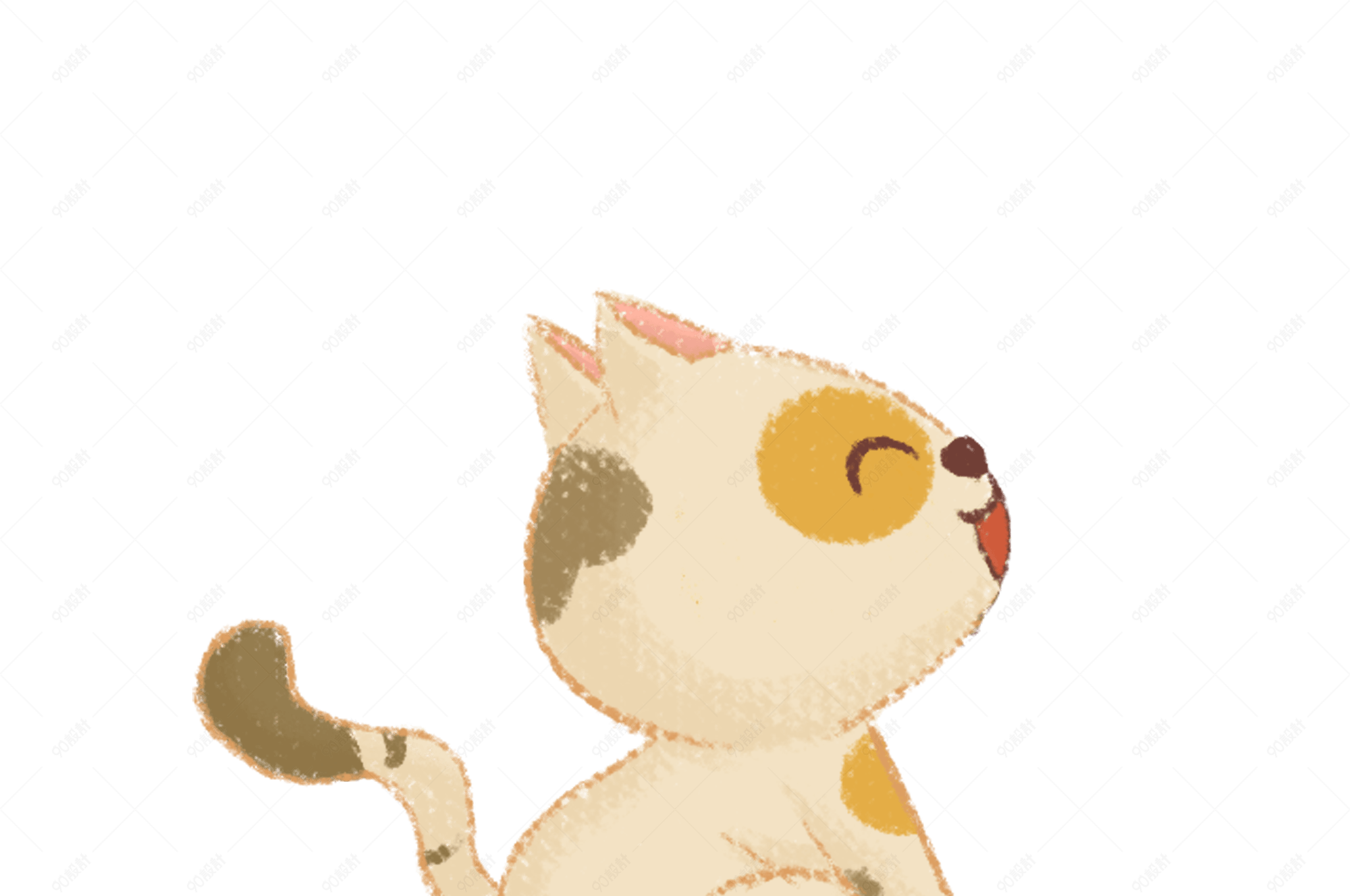 可爱宠物小花猫素材插画