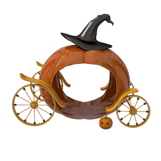 万圣节c4d卡通南瓜车