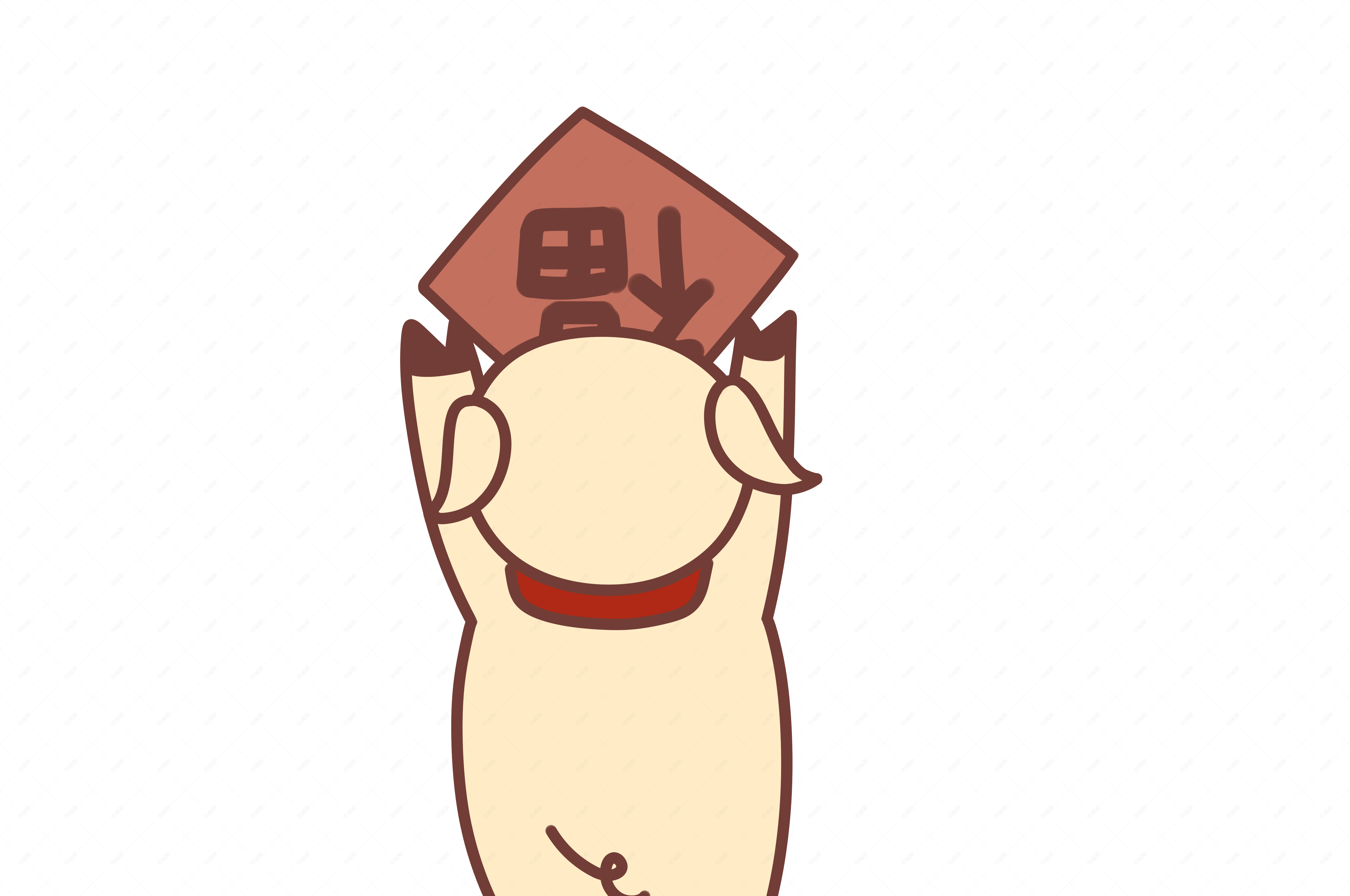 传统新年快乐过年春节贴对联卡通手绘小猪可爱小猪