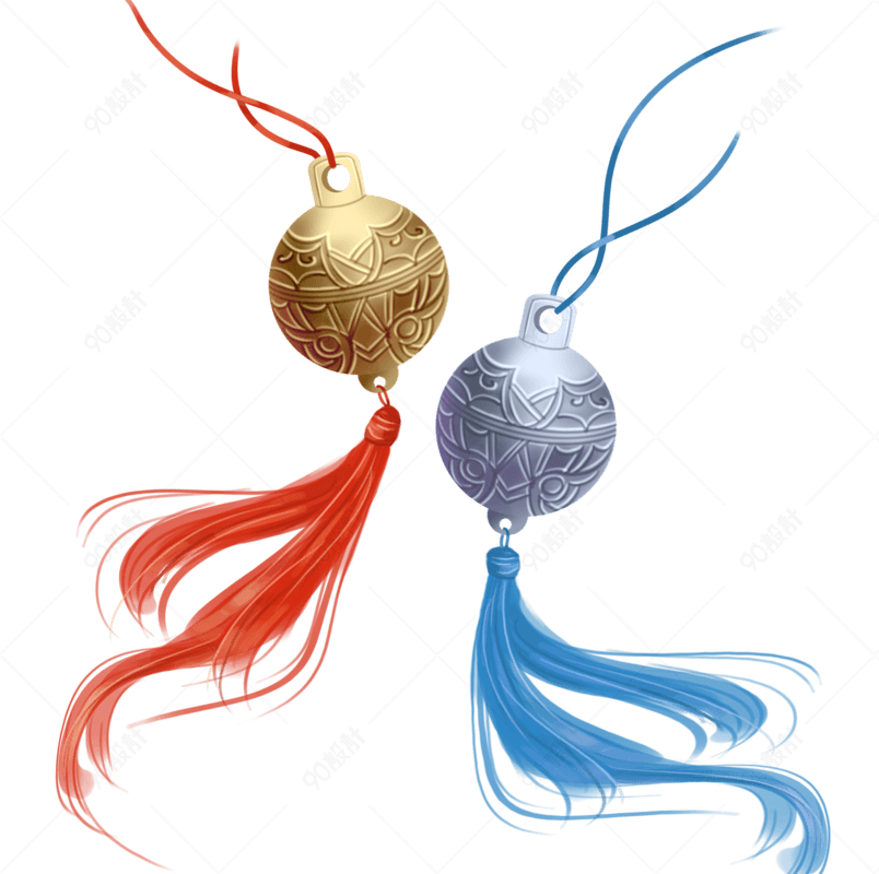 中国风手绘金银铃铛
