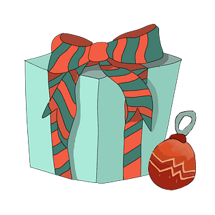 圣诞节礼物盒矢量图pngpsd2000*2000卡通手绘吊着的皮包手提袋pngpsd