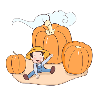 丰收农民南瓜矢量图